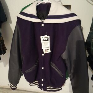 Purple and Gray Bomber Jacket